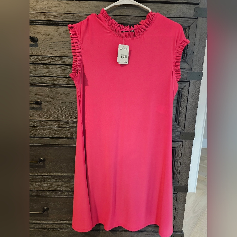 Versona | Pink High Neck Knee Length Dress | Large New with Tags